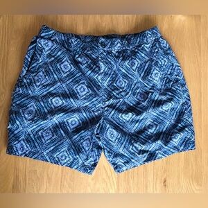 Lucky Brand Navy Patterned Swim trunks